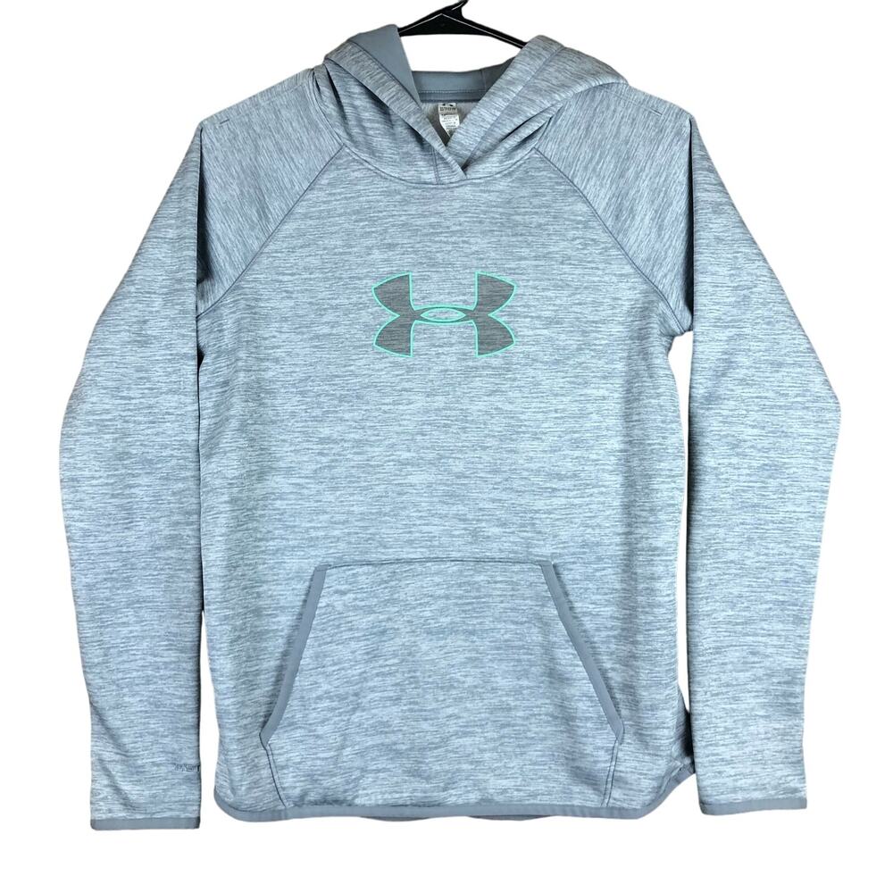 Under Armour Womens Hoodie Gray Teal Cold Gear Loose Storm1 Long Sleeve XS